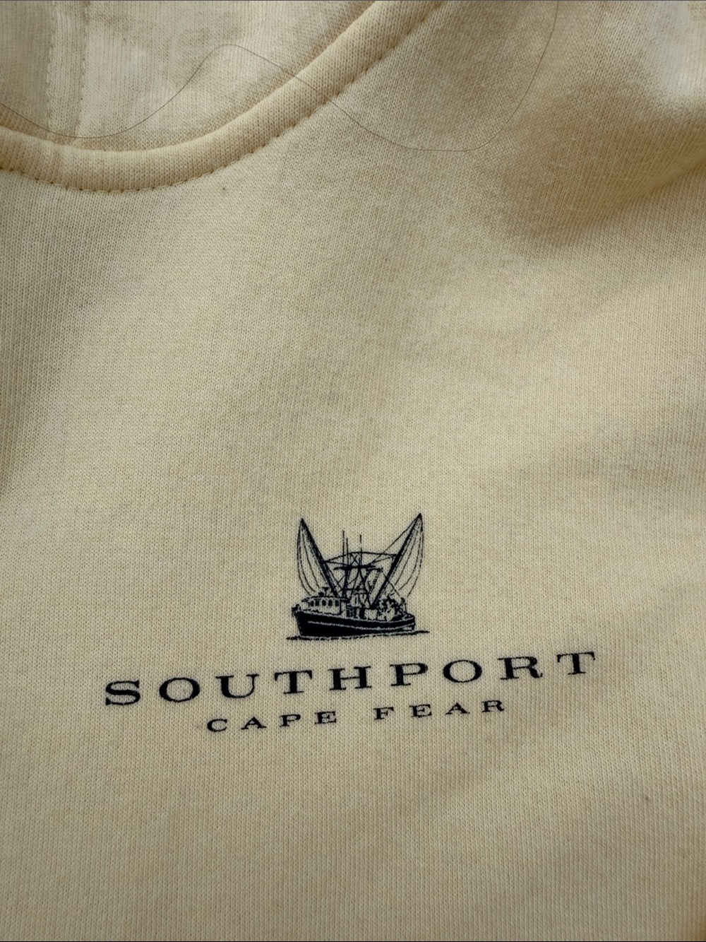 Pale Yellow Half-Zip Hoodie Sweater - Picture 3 of 6